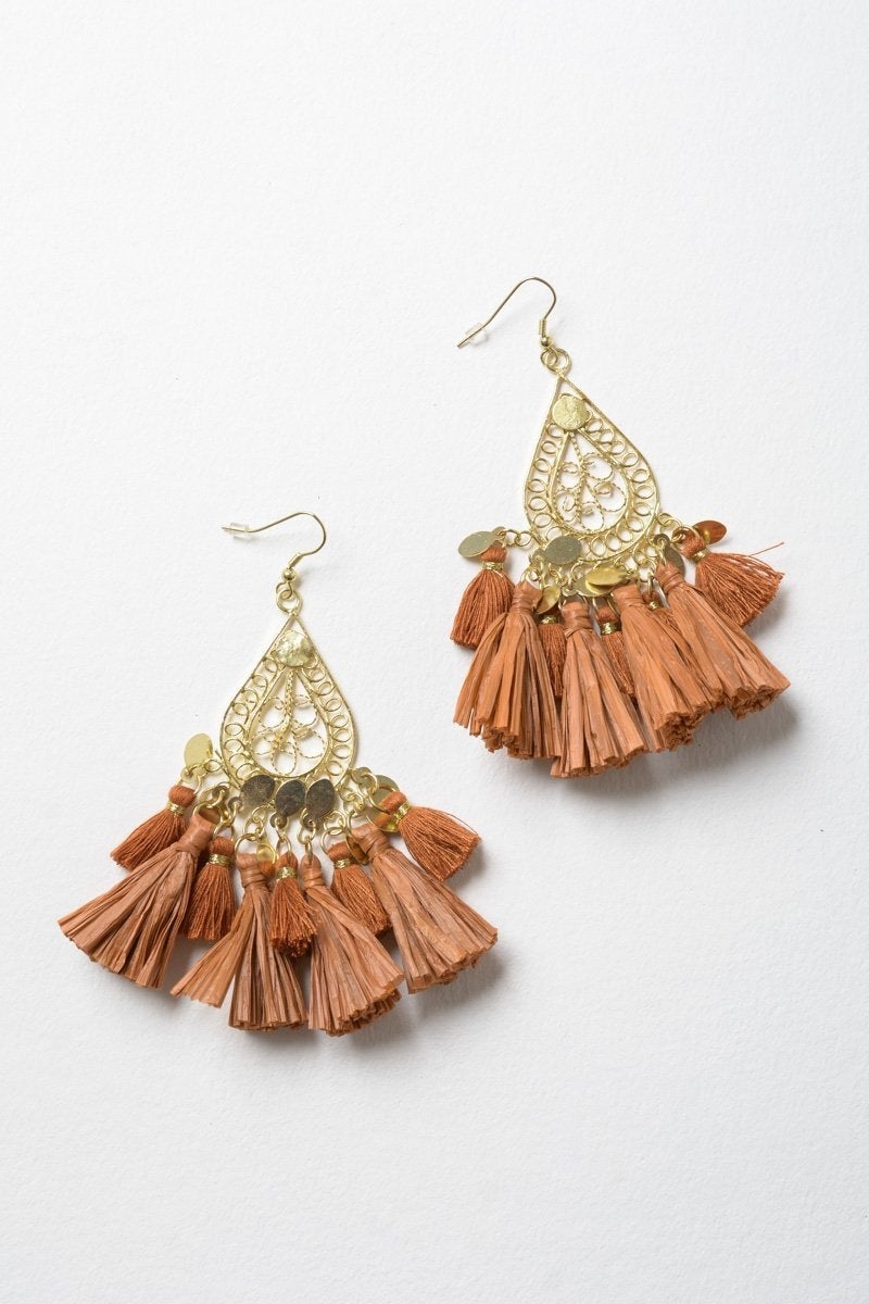 Raffia Tassel Earrings
