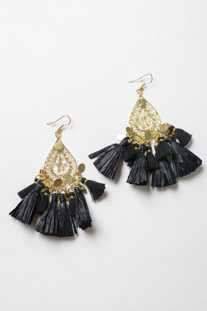 Raffia Tassel Earrings