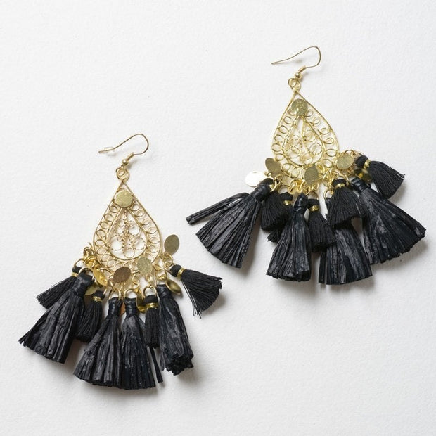Raffia Tassel Earrings