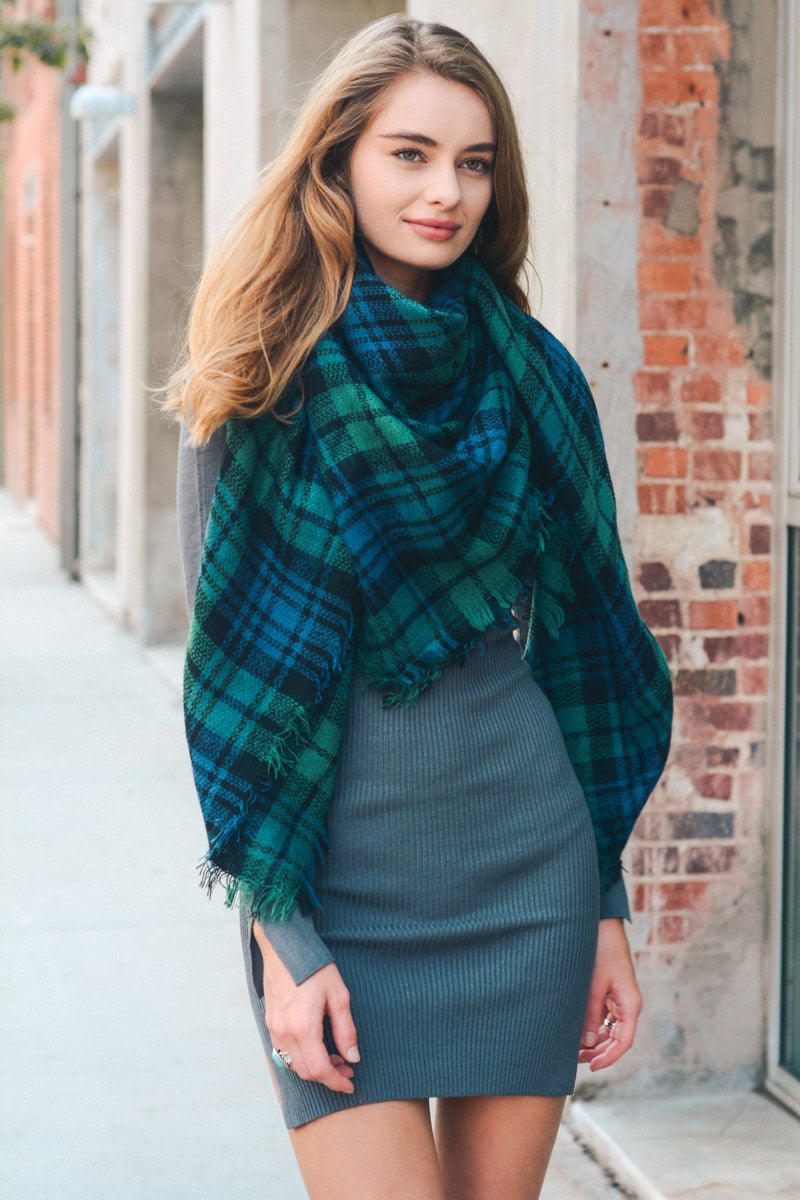 Flannel Frayed Edge Blanket Scarfs.