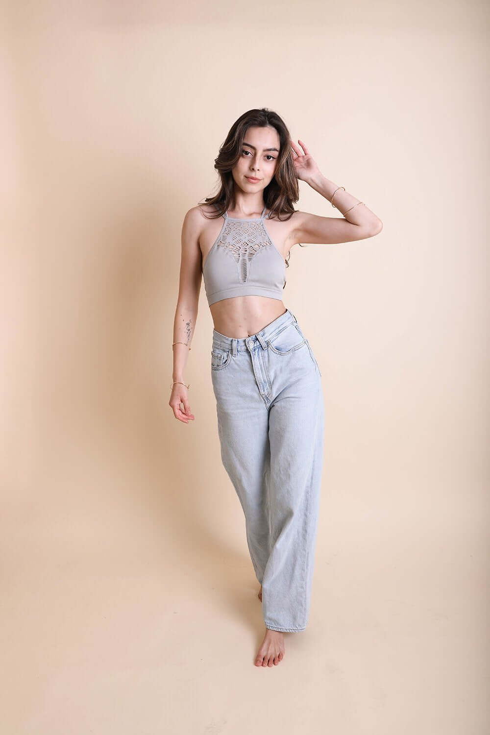 Bralette à découpes florales