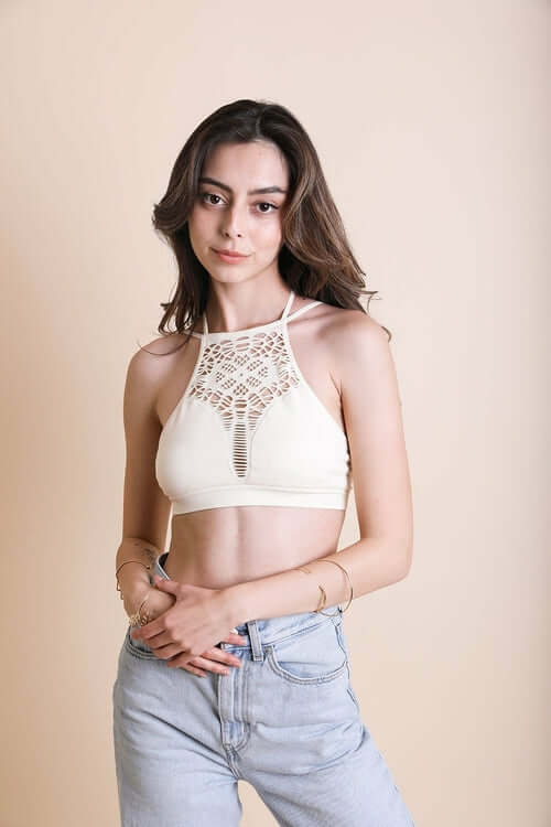 Bralette à découpes florales