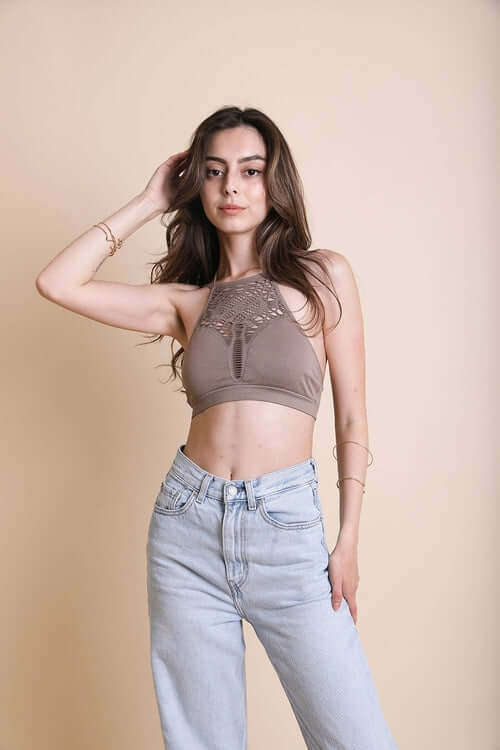 Bralette à découpes florales
