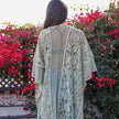 Boho Lace Kimono Cardigan Open Front Sheer Cover Up