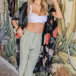 Floral Motif Kimono Cardigan - Elegant & Versatile