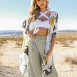 Floral Motif Kimono Cardigan - Elegant & Versatile