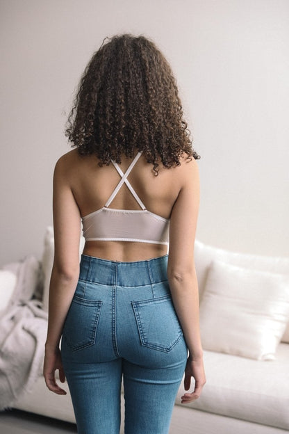 Lace Floral Embroidered High Neck Bralettes.
