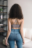 Embroidered Lace High-Neck Bralette