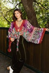 Free Spirit Boho Tie Front Wrap Kimono