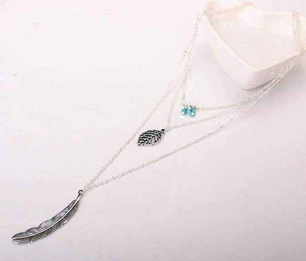 Turquoise Leaf Feather Multi