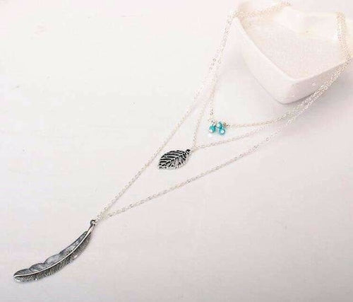 Turquoise Leaf Feather Multi
