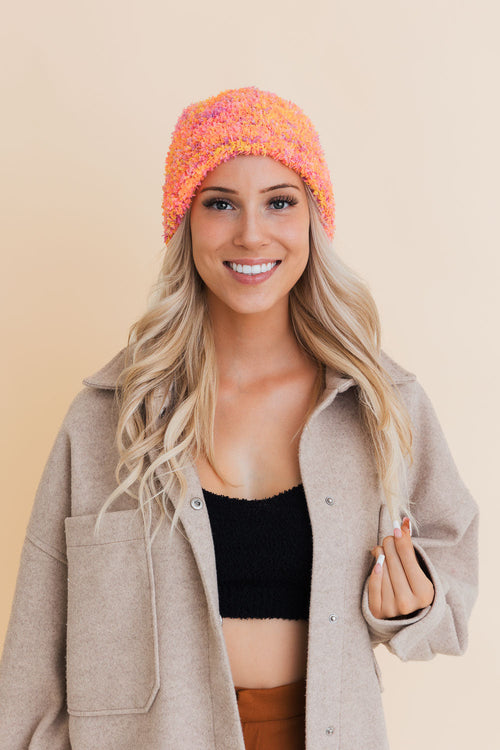 Fuzzy Chenille Beanie