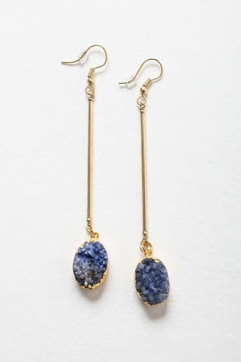 Boucles d'oreilles pendantes en pierres précieuses