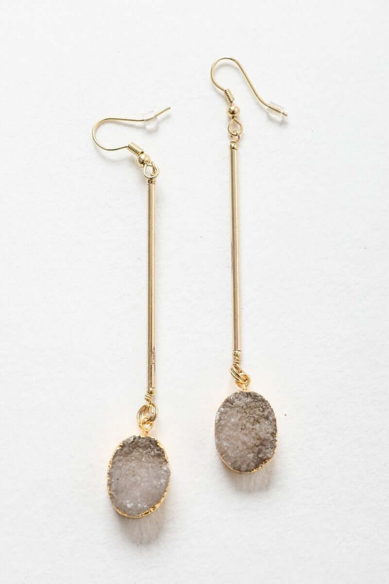 Boucles d'oreilles pendantes en pierres précieuses