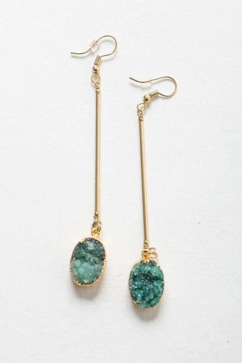 Boucles d'oreilles pendantes en pierres précieuses
