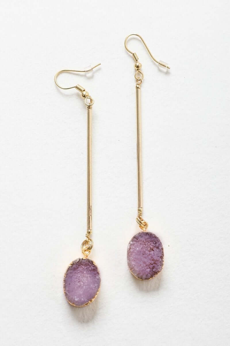 Boucles d'oreilles pendantes en pierres précieuses
