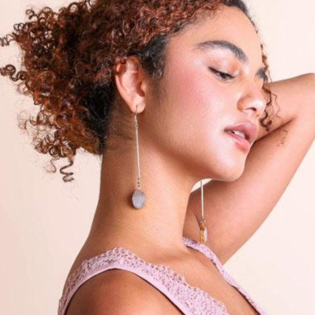 Pendientes colgantes de piedras preciosas