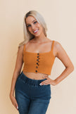 Tops Brami con botones de punto ondulado, tallas XS/SM/L.