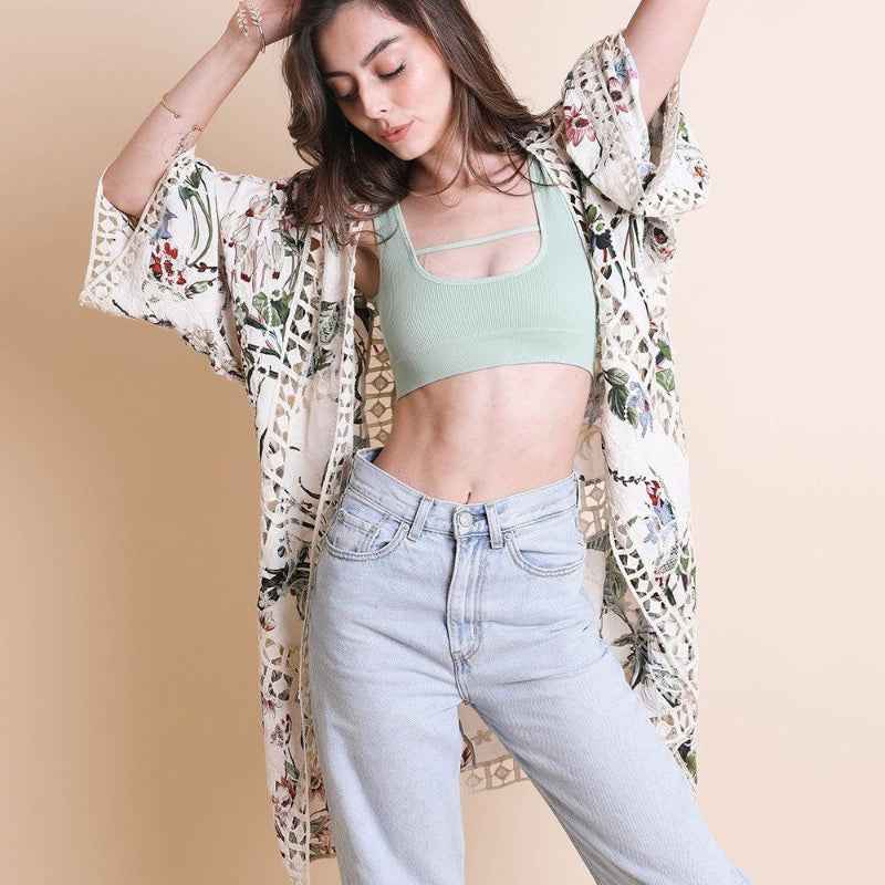 Heriloom Embroidered Kimono – Leto Collection – Elegant Floral Design