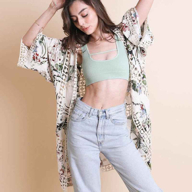 Heriloom Embroidered Kimono – Leto Collection – Elegant Floral Design