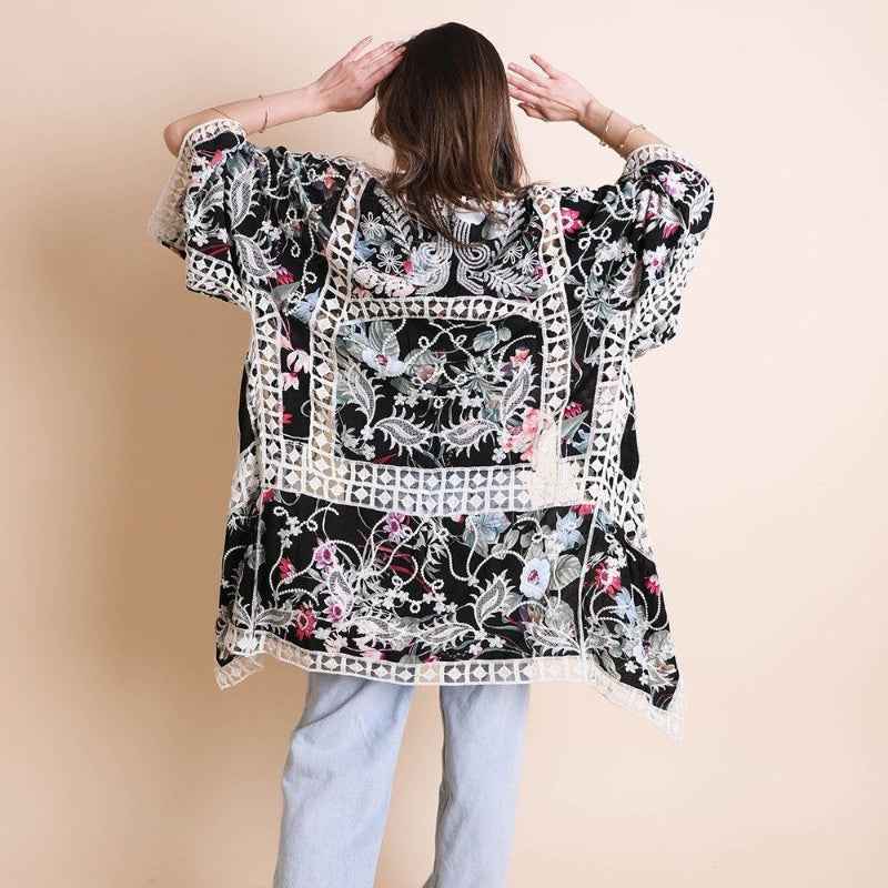 Heriloom Embroidered Kimono – Leto Collection – Elegant Floral Design
