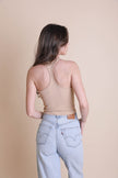 Bramis - Camiseta de cuello alto y espalda cruzada.