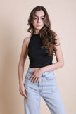 Bramis - Camiseta de cuello alto y espalda cruzada.
