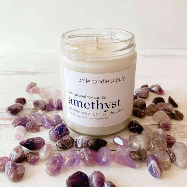 Purple Crystal Candle