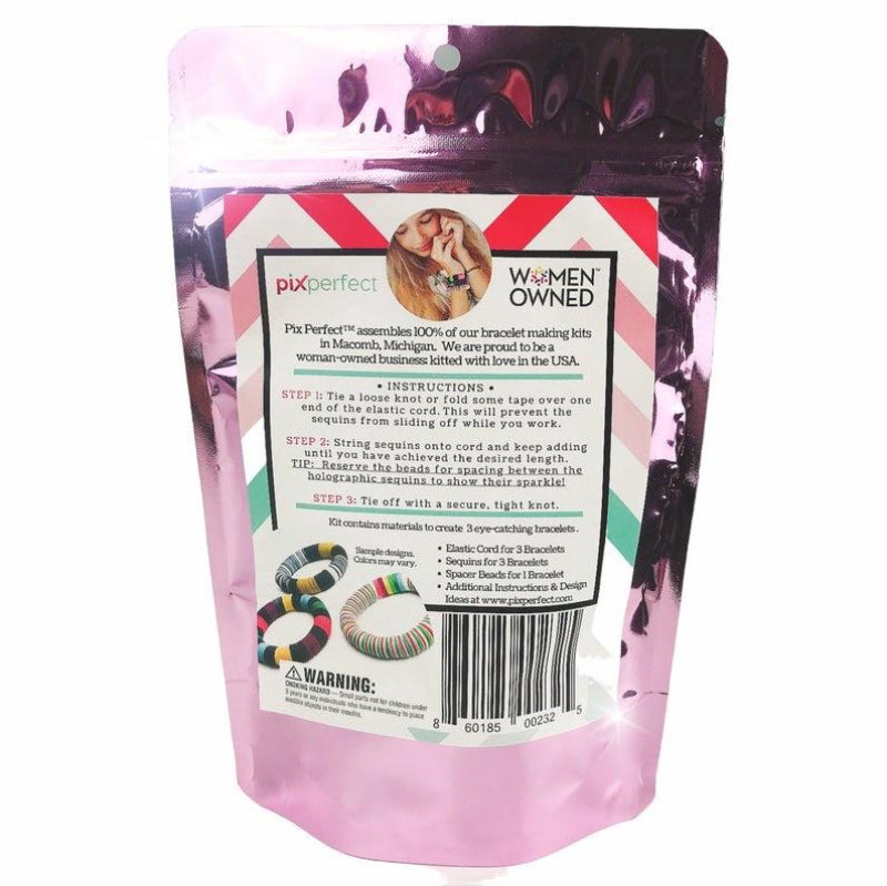 Pixperfect DIY Bracelet Kit – Sequin Stretch Bracelets, Funfetti Edition, 1500+ Pieces