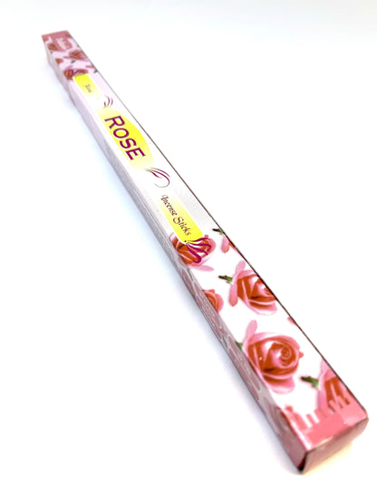 Bâtonnets d'encens à la rose (paquet de 8 bâtonnets).