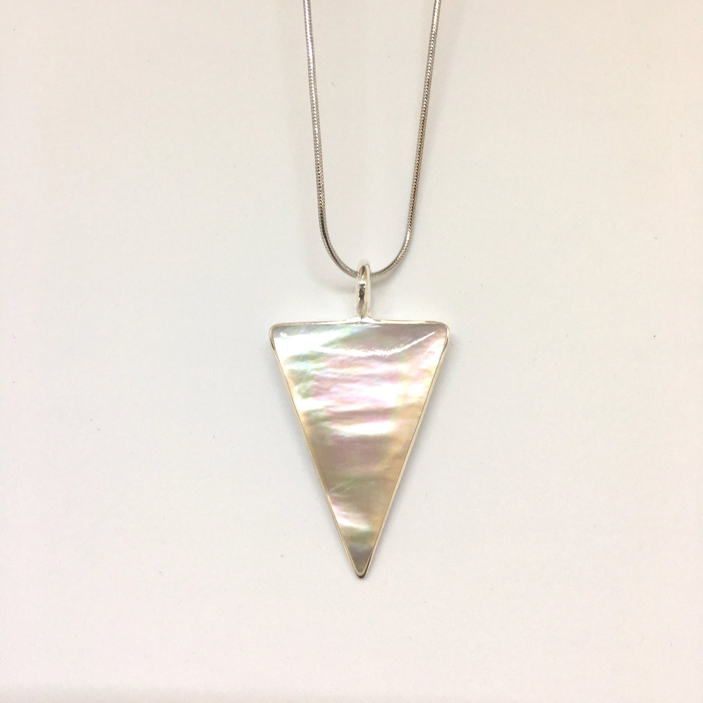 Silver Mother Of Pearl Necklaces.