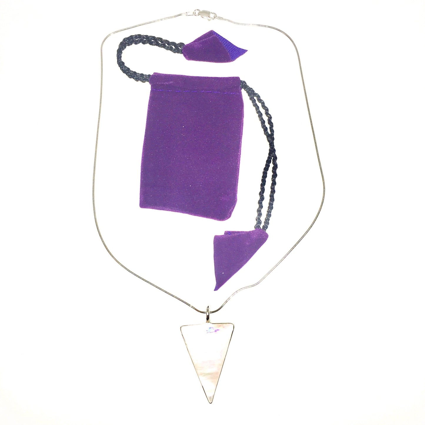 Silver Mother Of Pearl Necklaces.