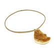 Natural stone pendant necklace gold chain Irregular crystal design