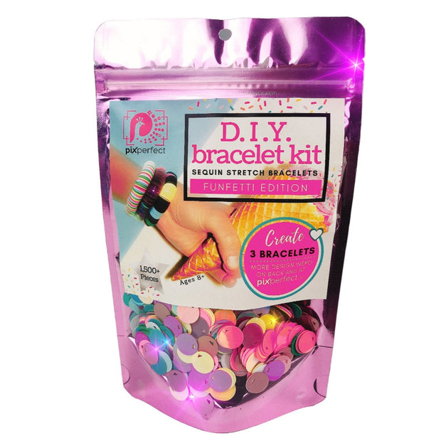 Pixperfect DIY Bracelet Kit – Sequin Stretch Bracelets, Funfetti Edition, 1500+ Pieces