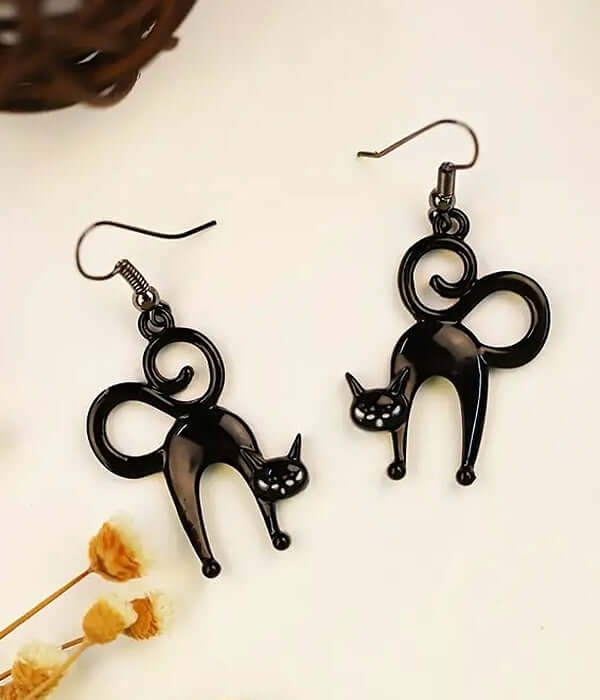 Halloween Black Cat Earring