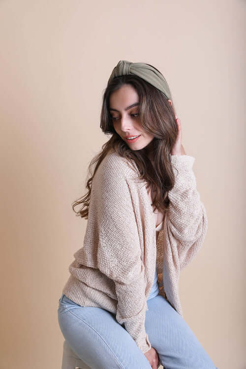 Diadema con moño a rayas