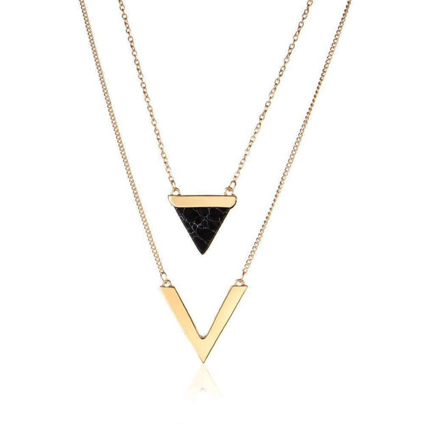 Collier double couche à chevrons