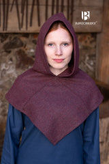 Skjoldehamn Cowl Knud Herringbone Burdeos/Gris