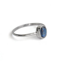 Kyanite Dainty Bezel Sterling Silver Ring