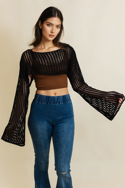 Loom Knitted Crop Sweater