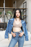 Bralette acolchado con ribete de encaje