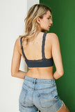 Bralette acolchado con ribete de encaje