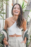 Bralette de encaje con cuello halter