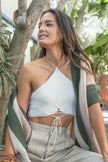 Bralette de encaje con cuello halter