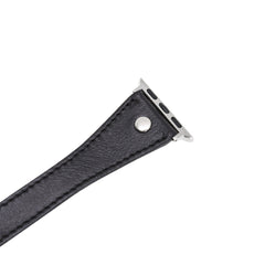 Leeds Double Tour Slim with Silver Bead Apple Watch Leather Straps