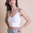 Women Ribbed Crop Tank Top Sleeveless Stretch Casual Wear