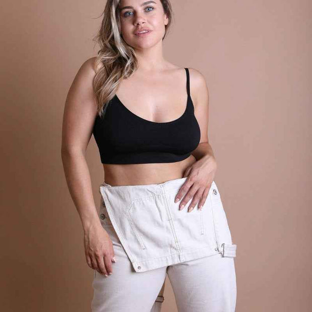 Women Solid Crop Tank Top Stretch Sleeveless Casual Wear