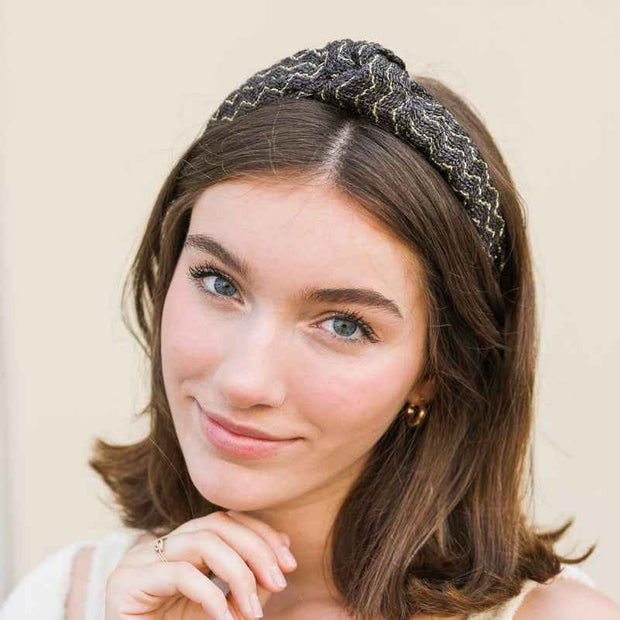 Lurex Basketwoven Top Knot Headband