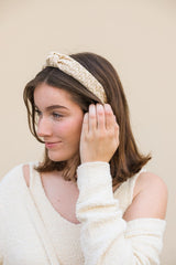 Lurex Basketwoven Top Knot Headband