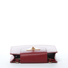 Mary Small Sac bandoulière en cuir avec dragonne Bordeaux 